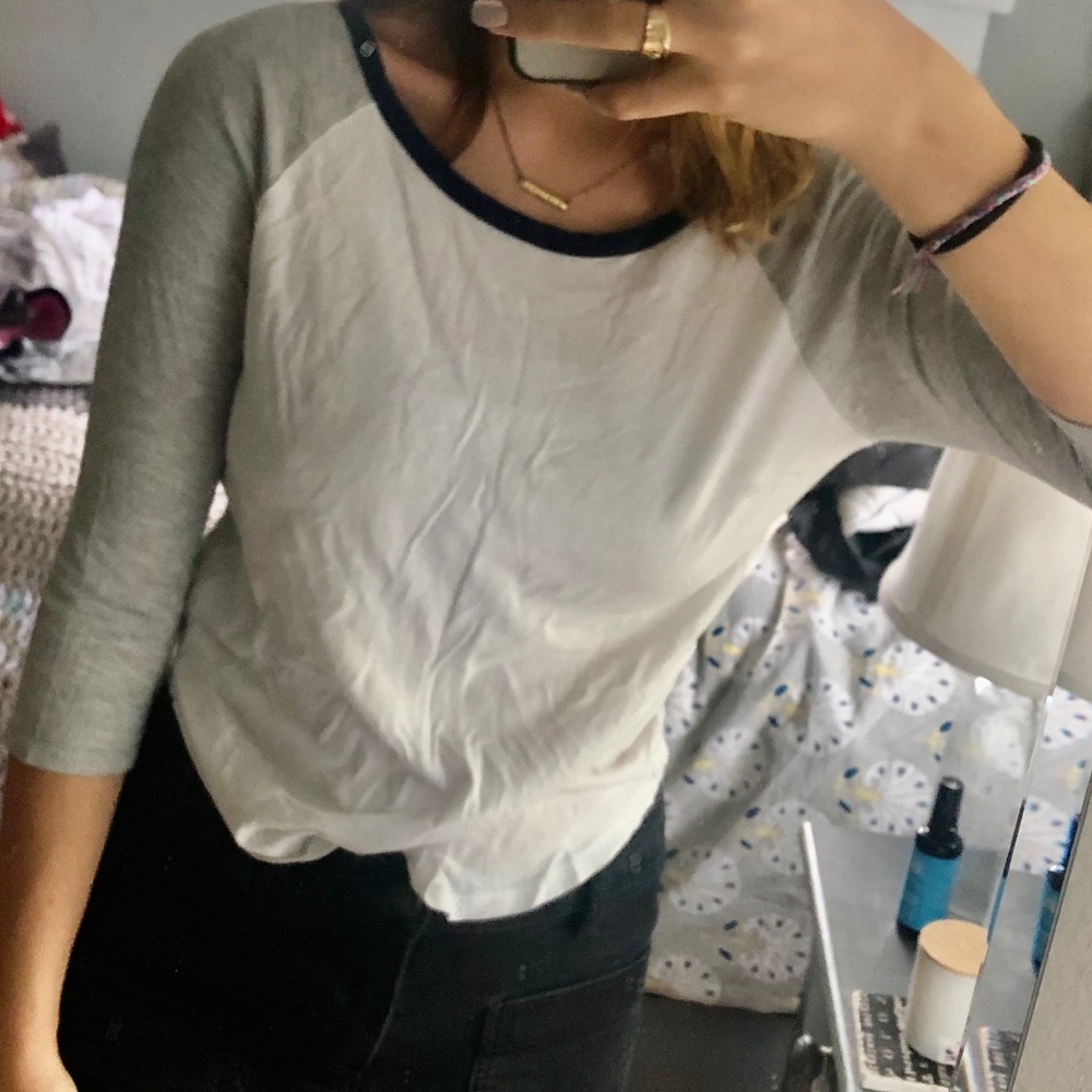 Cute and casual color block T-shirt - 3/4 sleeves